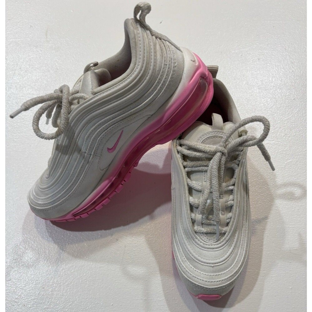 Nike Air Max 97 White Fireberry Pink Womens 7.5 FJ4549-100 Running Shoes Sneaker